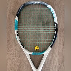 Yonex 105 Astrel Tennis Racket  White Teal Strings NWOT